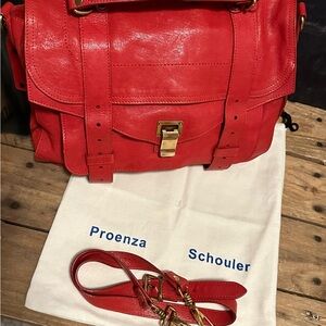 Proenza Schouler Poppy Red PS1 Medium Satchel